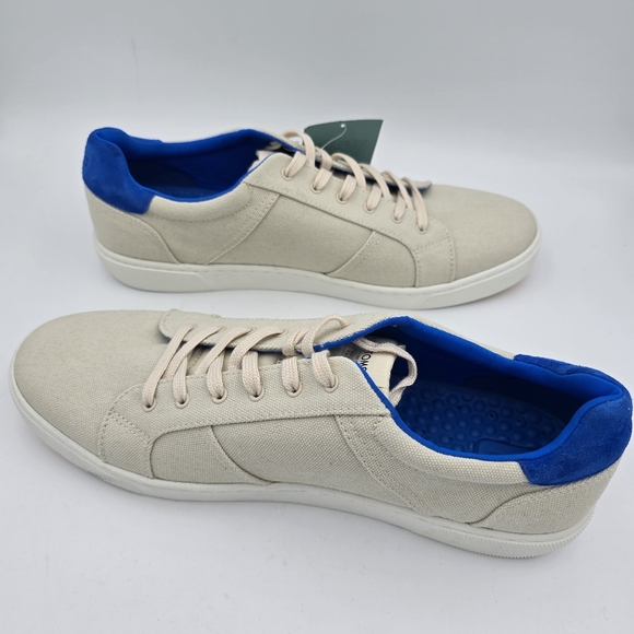 NWT TOMS Men's Leandro Brich/Admiral Blue Canvas/Pig Nubuck Lace-up Sneakers, 12 - Picture 12 of 16